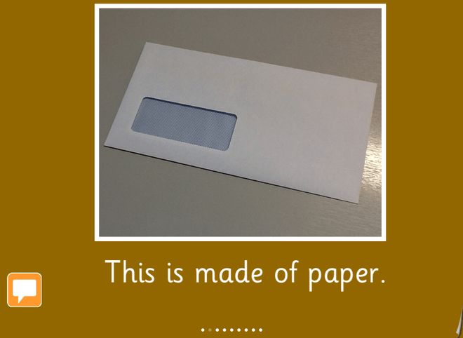 Screenshot from Everyday Materials - Make a Book