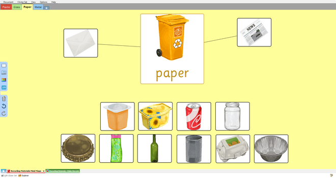 Screenshot from Recycling Materials - Mind Maps