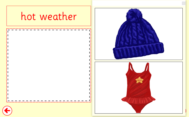 Screenshot from Weather Clothes - Sorting