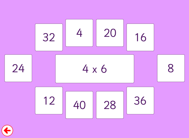 Screenshot from 4 Times Table Practice