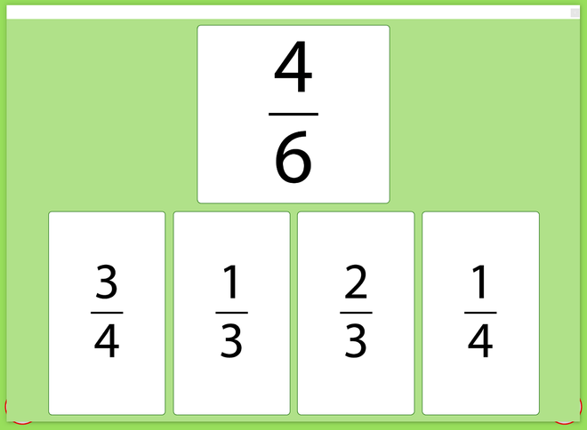 Screenshot from Equivalent Fractions - Make the Link