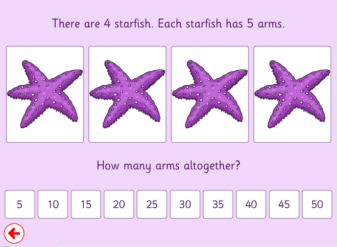 Screenshot from 5 Times Table Pictures