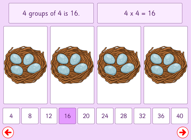 Screenshot from 4 Times Table Pictures