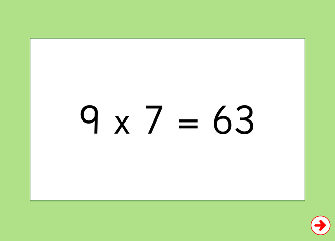 Screenshot from Multiplication Flash Cards - Set Three