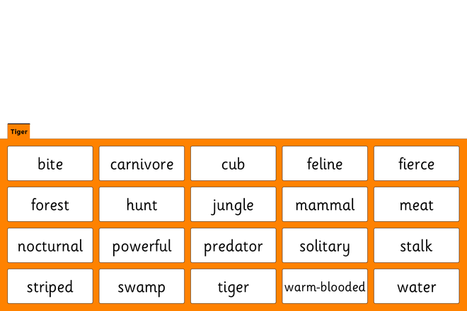 Screenshot from Tiger - Quick Words