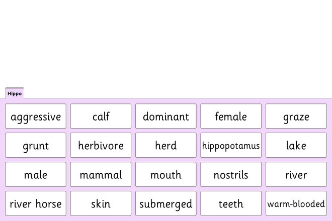 Screenshot from Hippo - Quick Words