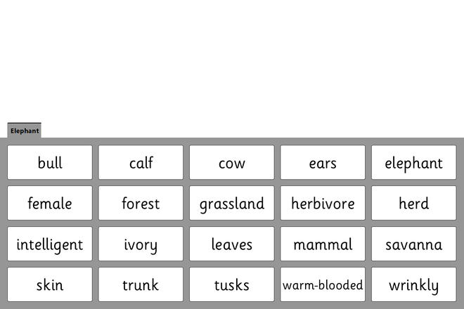 Screenshot from Elephant - Quick Words