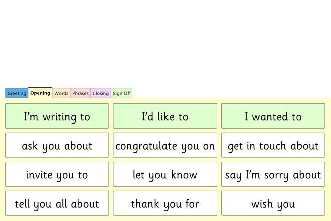 Screenshot from Informal Letter Frame