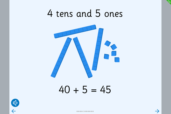 Screenshot from Tens and Ones - Read a Book