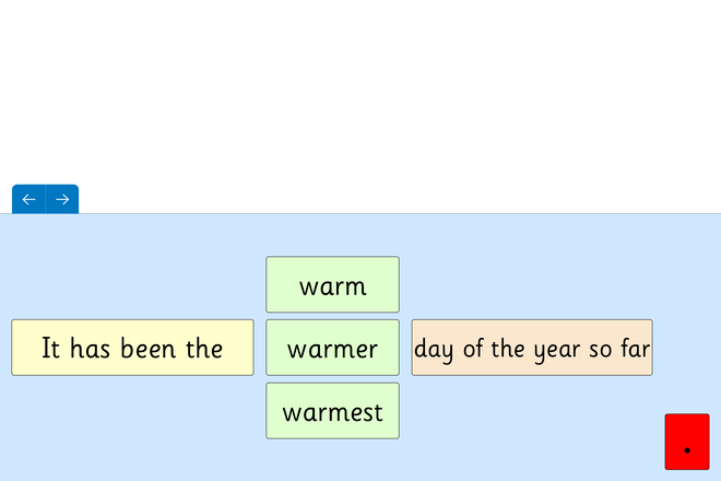 Screenshot from Comparative and Superlative Adjectives