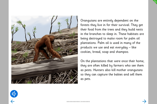 Screenshot from Endangered Animals - Read a Book