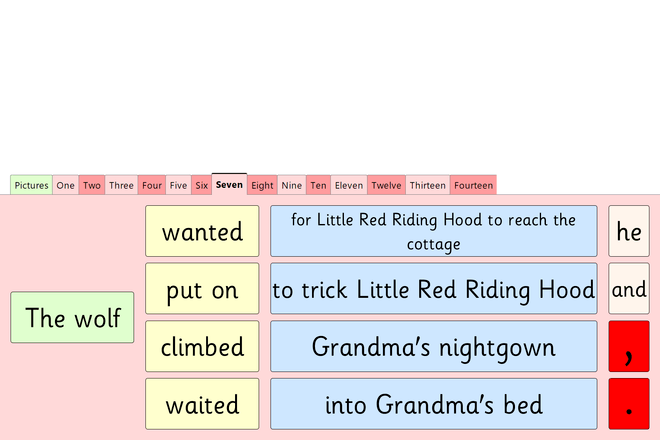 Screenshot from Retell Little Red Riding Hood