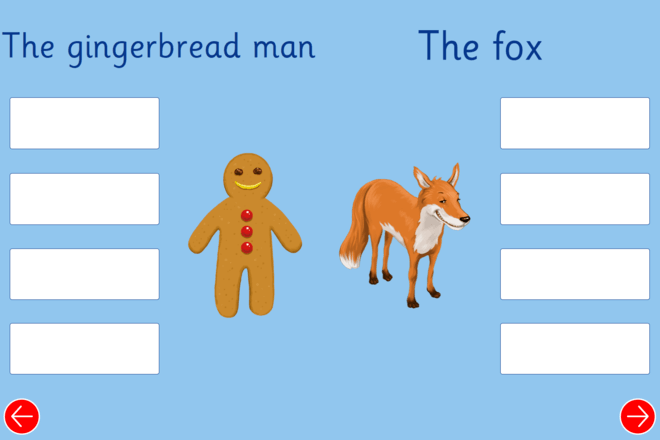 Screenshot from The Gingerbread Man - Describe the Characters