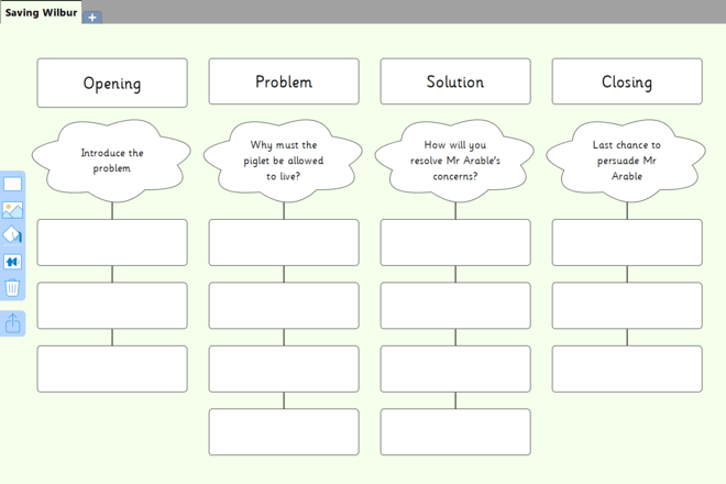 Screenshot from Saving Wilbur - Persuasive Writing Planner