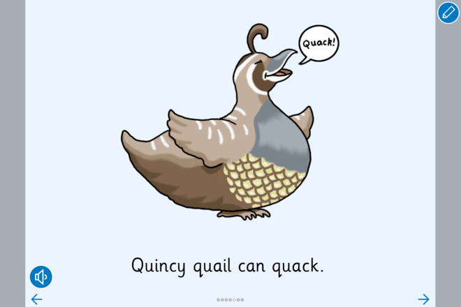 Screenshot from Quincy Quail - Read a Book