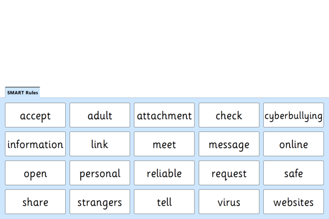Screenshot from SMART Rules - Quick Words