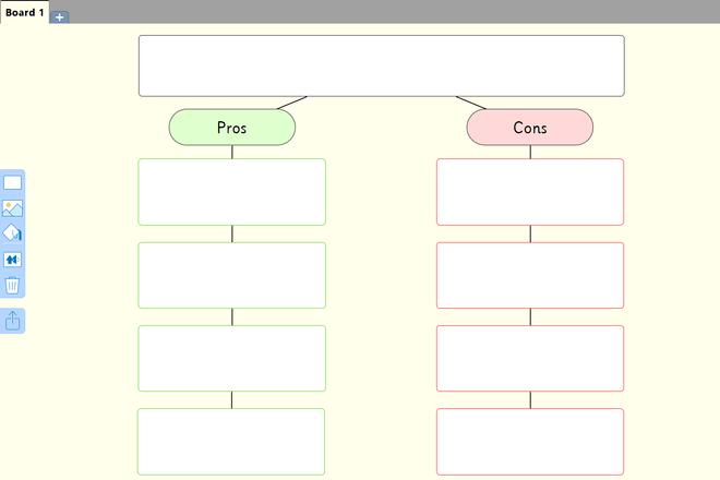 Screenshot from Decisions - Pros and Cons