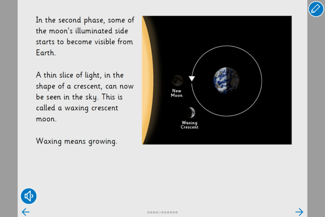 Screenshot from Phases of the Moon - Read a Book