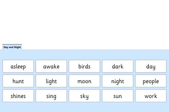 Screenshot from Day and Night - Quick Words