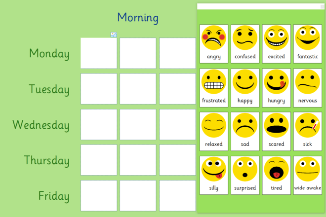 Screenshot from Daily Feelings Chart