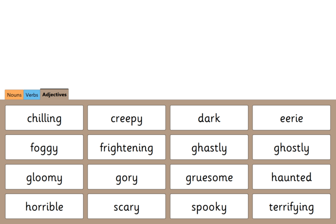 Screenshot from Spooky Words