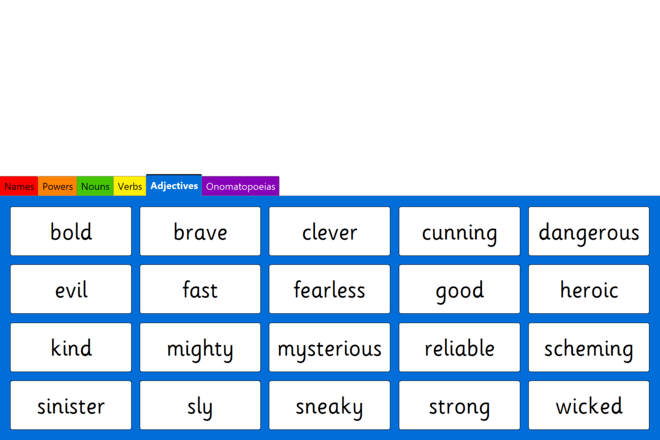 Screenshot from Superhero Words