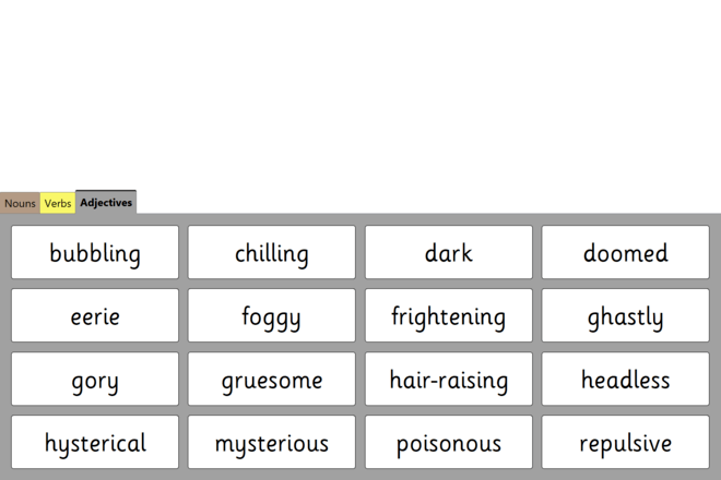 Screenshot from Spooky Words