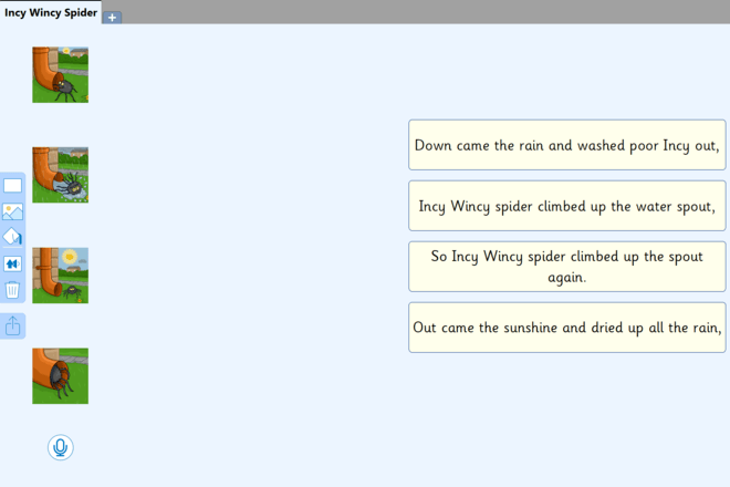Screenshot from Incy Wincy Spider - Sequencing