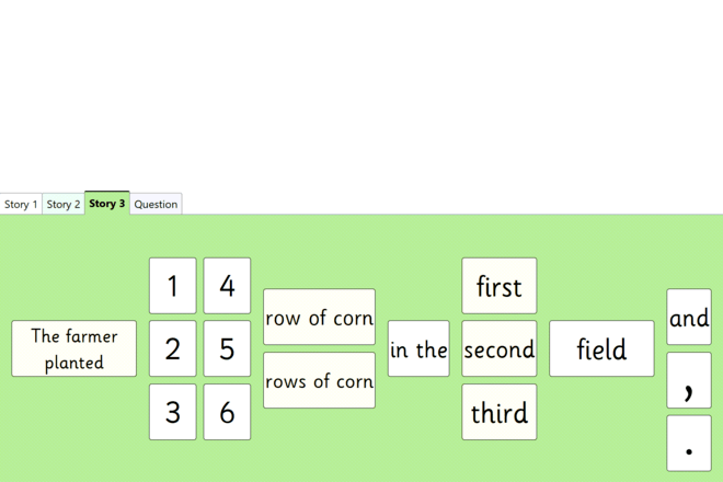 Screenshot from Addition Story Problems - Farm