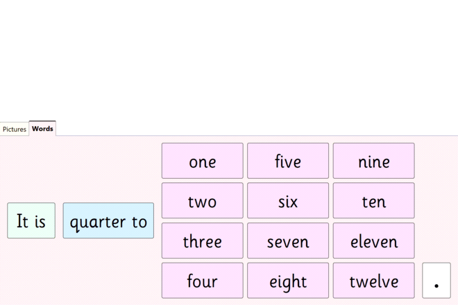 Screenshot from Tell the Time (Quarter To)