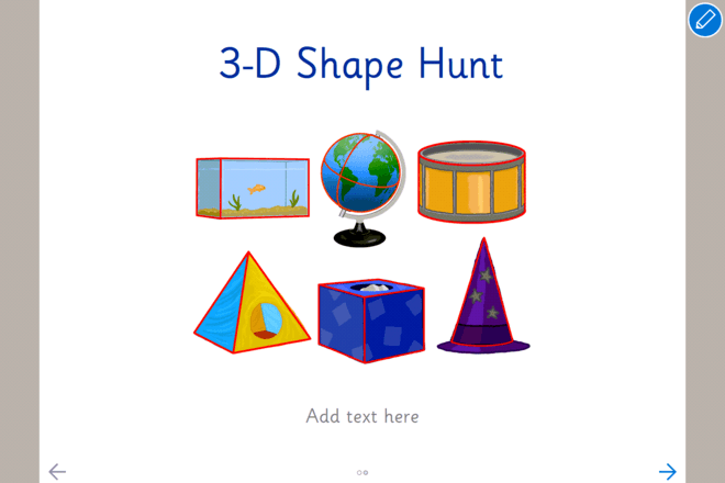 Screenshot from 3-D Shape Hunt - Make a Book