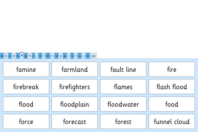 Screenshot from Natural Disasters A - Z