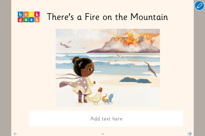Screenshot from There's a Fire on the Mountain - Make a Book